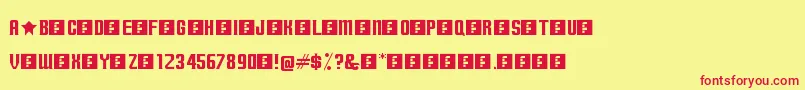 TerminallyChisseled-Schriftart – Rote Schriften auf gelbem Hintergrund