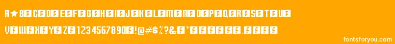 TerminallyChisseled-Schriftart – Weiße Schriften auf orangefarbenem Hintergrund