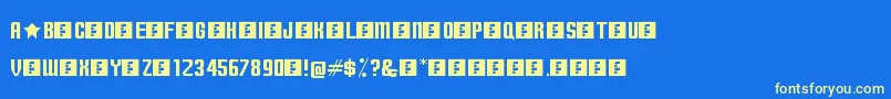 TerminallyChisseled Font – Yellow Fonts on Blue Background