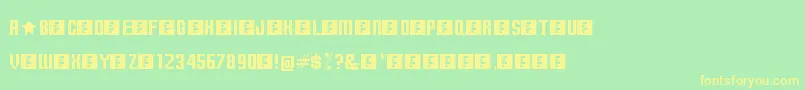 TerminallyChisseled Font – Yellow Fonts on Green Background