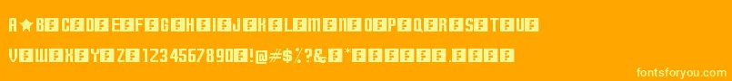 TerminallyChisseled Font – Yellow Fonts on Orange Background