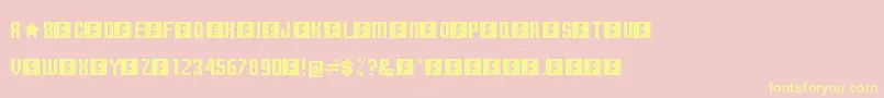 TerminallyChisseled Font – Yellow Fonts on Pink Background