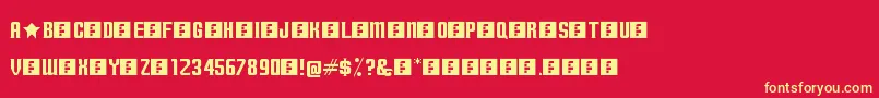 TerminallyChisseled Font – Yellow Fonts on Red Background