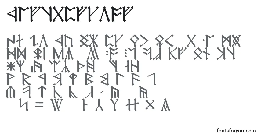A fonte CirthErebor – alfabeto, números, caracteres especiais