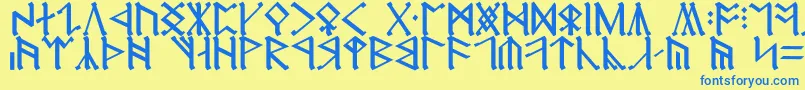 CirthErebor Font – Blue Fonts on Yellow Background