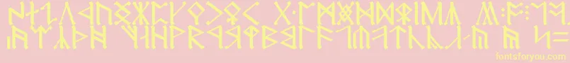 CirthErebor-Schriftart – Gelbe Schriften auf rosa Hintergrund