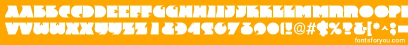 Fonte Frant – fontes brancas em um fundo laranja