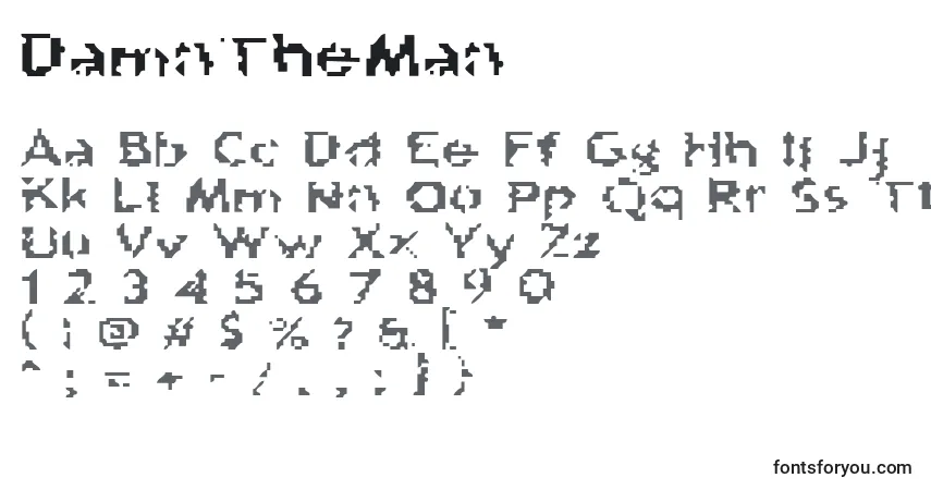 DamnTheMan Font – alphabet, numbers, special characters