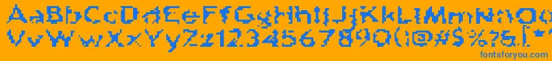 フォントDamnTheMan – オレンジの背景に青い文字