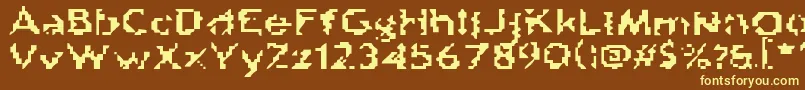DamnTheMan Font – Yellow Fonts on Brown Background