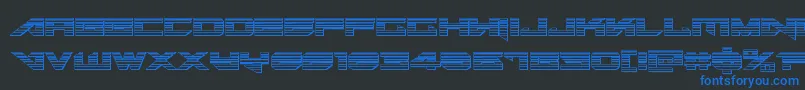 Fonte Tarrgetchrome – fontes azuis em um fundo preto