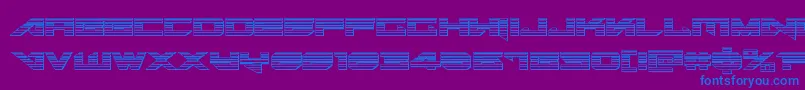 フォントTarrgetchrome – 紫色の背景に青い文字