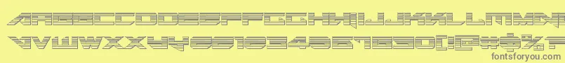 フォントTarrgetchrome – 黄色の背景に灰色の文字