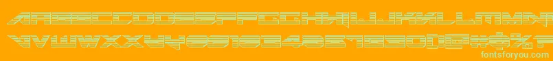 Tarrgetchrome-Schriftart – Grüne Schriften auf orangefarbenem Hintergrund