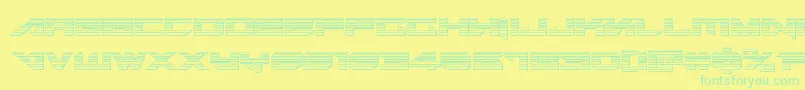 Tarrgetchrome-Schriftart – Grüne Schriften auf gelbem Hintergrund