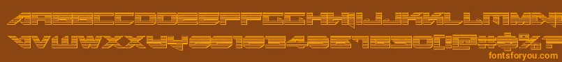 Tarrgetchrome Font – Orange Fonts on Brown Background
