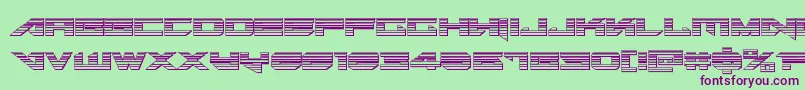 Tarrgetchrome-Schriftart – Violette Schriften auf grünem Hintergrund