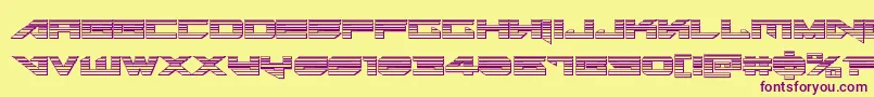 Tarrgetchrome Font – Purple Fonts on Yellow Background