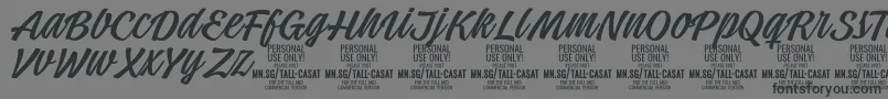 TallcasatlightPersonalUse-Schriftart – Schwarze Schriften auf grauem Hintergrund