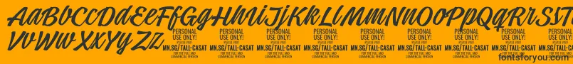 Шрифт TallcasatlightPersonalUse – чёрные шрифты на оранжевом фоне