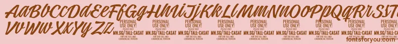 TallcasatlightPersonalUse Font – Brown Fonts on Pink Background