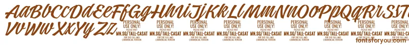 TallcasatlightPersonalUse Font – Brown Fonts on White Background