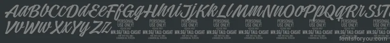 Шрифт TallcasatlightPersonalUse – серые шрифты на чёрном фоне