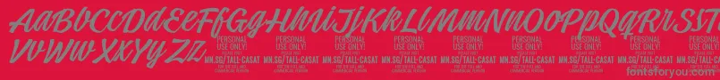 Шрифт TallcasatlightPersonalUse – серые шрифты на красном фоне