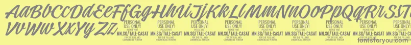 Шрифт TallcasatlightPersonalUse – серые шрифты на жёлтом фоне