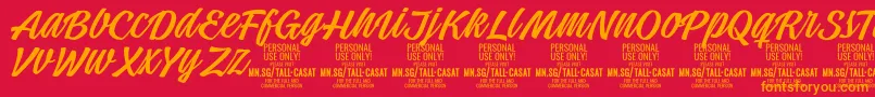 Police TallcasatlightPersonalUse – polices orange sur fond rouge