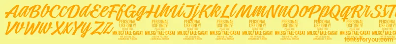 Шрифт TallcasatlightPersonalUse – оранжевые шрифты на жёлтом фоне