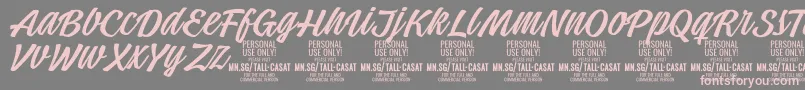 Шрифт TallcasatlightPersonalUse – розовые шрифты на сером фоне