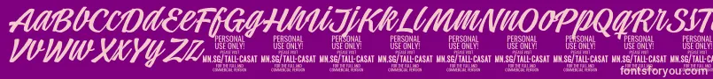 TallcasatlightPersonalUse Font – Pink Fonts on Purple Background