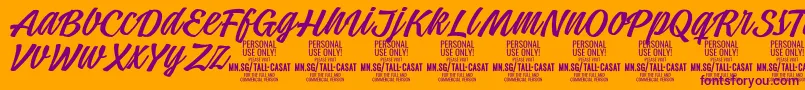 Шрифт TallcasatlightPersonalUse – фиолетовые шрифты на оранжевом фоне
