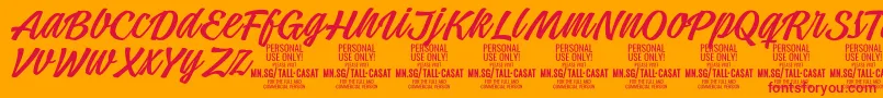 TallcasatlightPersonalUse Font – Red Fonts on Orange Background