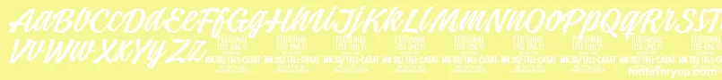TallcasatlightPersonalUse Font – White Fonts on Yellow Background