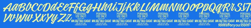 TallcasatlightPersonalUse Font – Yellow Fonts on Blue Background