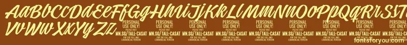 TallcasatlightPersonalUse Font – Yellow Fonts on Brown Background