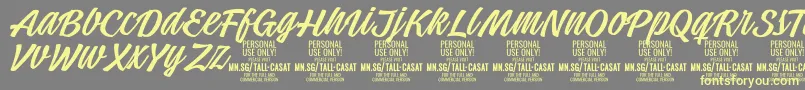 TallcasatlightPersonalUse Font – Yellow Fonts on Gray Background