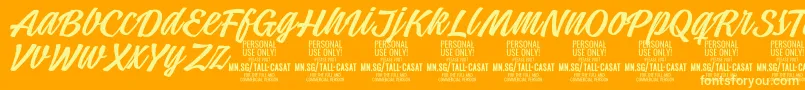 Шрифт TallcasatlightPersonalUse – жёлтые шрифты на оранжевом фоне