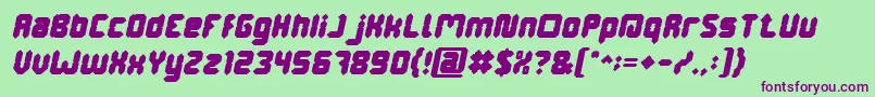 DigitalGothicBoldItalic Font – Purple Fonts on Green Background