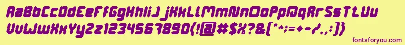 DigitalGothicBoldItalic Font – Purple Fonts on Yellow Background