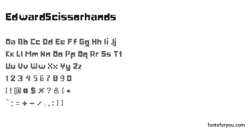 A fonte EdwardScissorhands – alfabeto, números, caracteres especiais