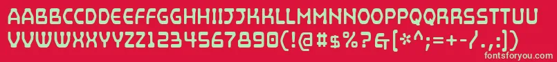フォントMainframeSpore – 赤い背景に緑の文字