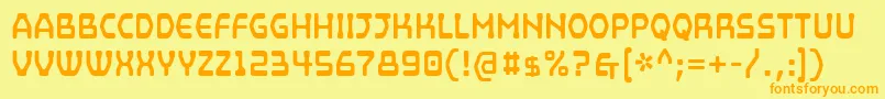 MainframeSpore-Schriftart – Orangefarbene Schriften auf gelbem Hintergrund
