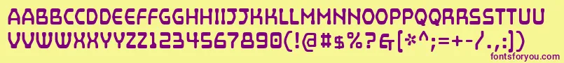 MainframeSpore Font – Purple Fonts on Yellow Background