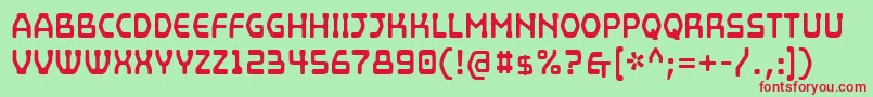 MainframeSpore Font – Red Fonts on Green Background