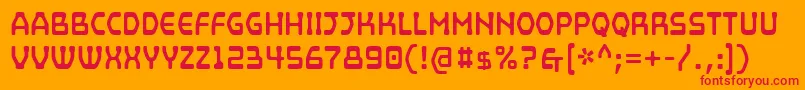 MainframeSpore Font – Red Fonts on Orange Background