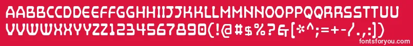 Czcionka MainframeSpore – białe czcionki na czerwonym tle