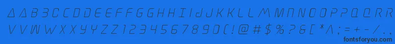 Elitedangertitleital Font – Black Fonts on Blue Background